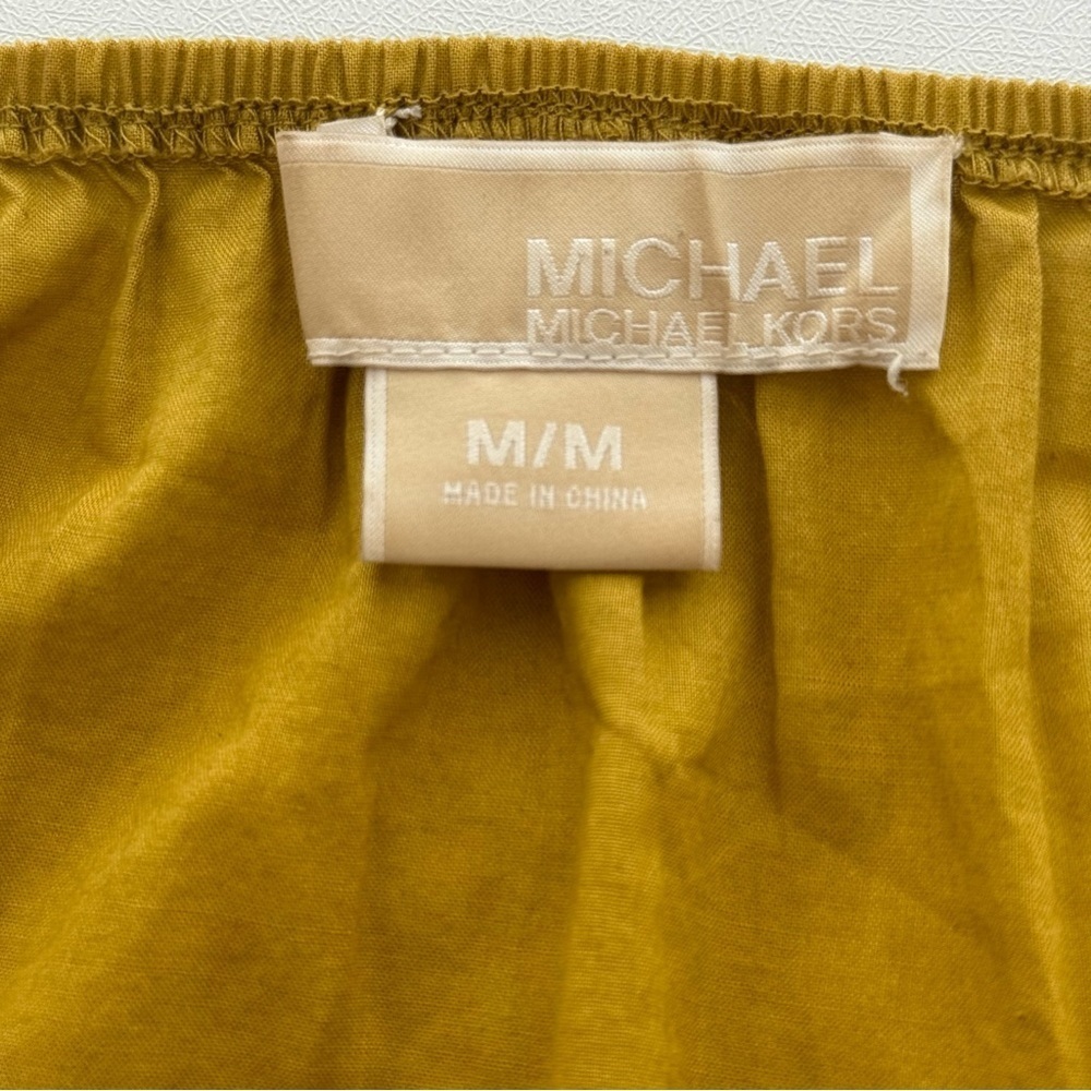 Michael Kors Mustard Yellow Embroidered Boho Tunic‎ Dress M - Picture 11 of 12
